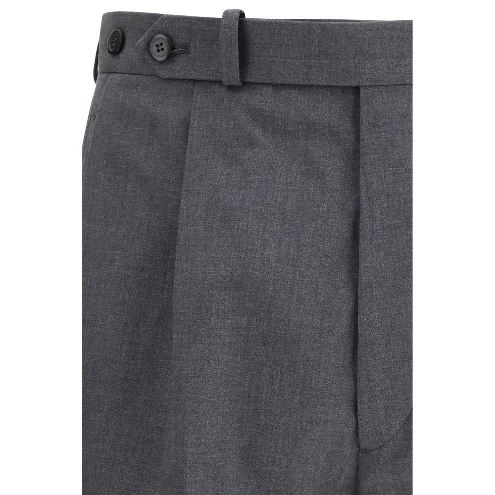 Pantaloni eleganti in lana felpata grigi Prada