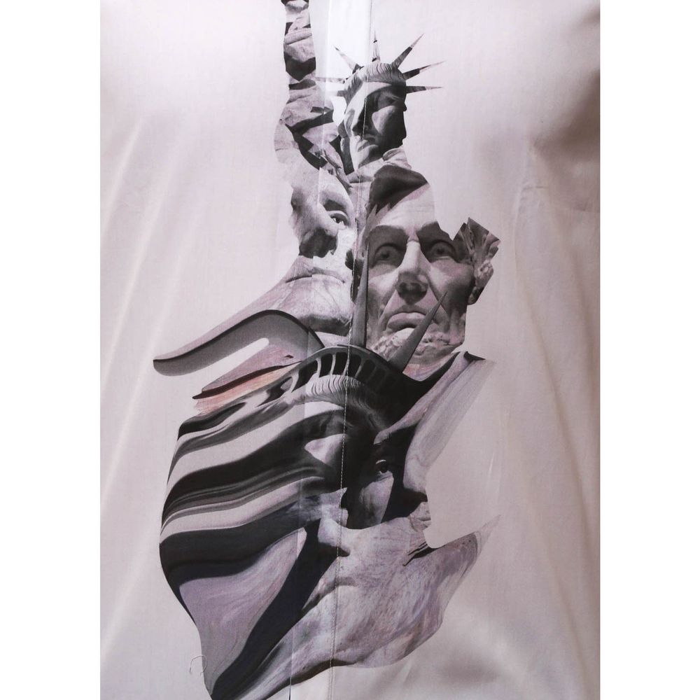 Chemise à motifs Neil Barrett en coton blanc