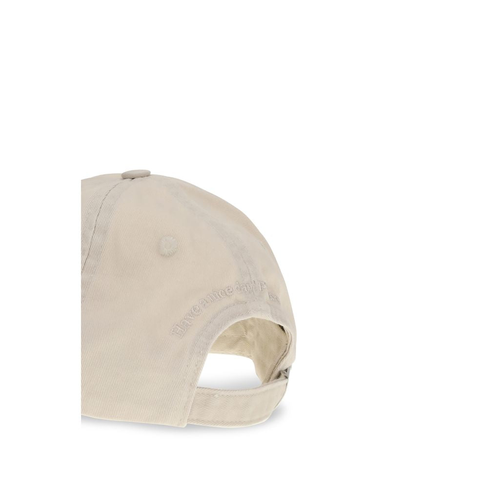 Ganni Berretto da Baseball in Cotone Beige