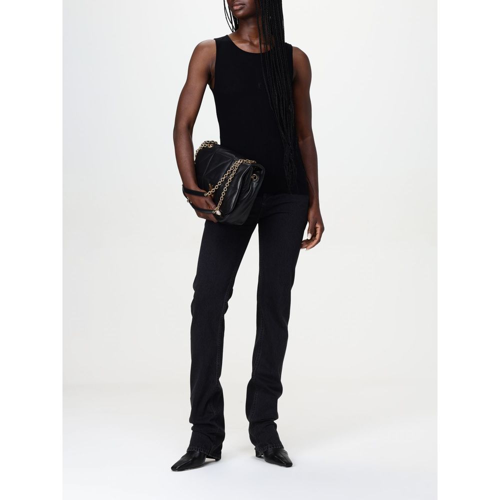 Jean Saint Laurent noir en coton à coupe droite