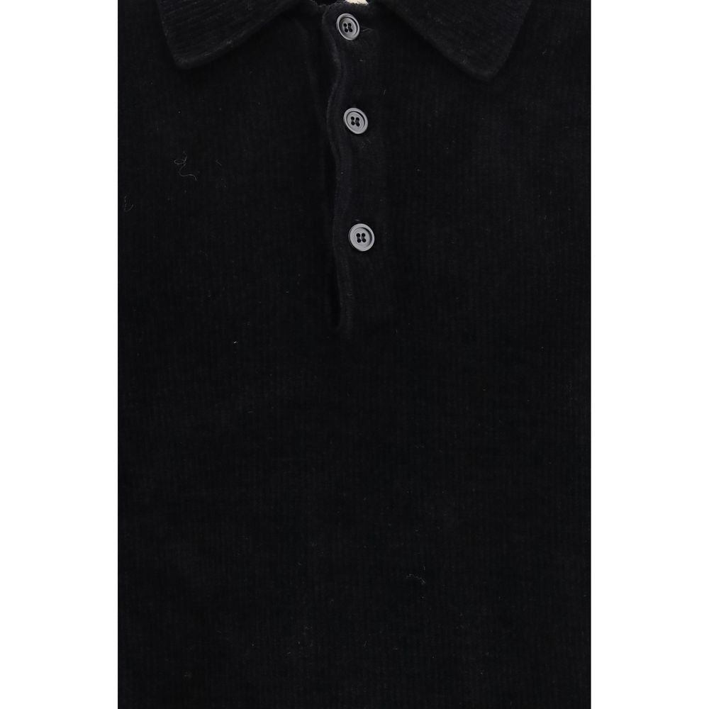 Polo en coton noir Tournesol