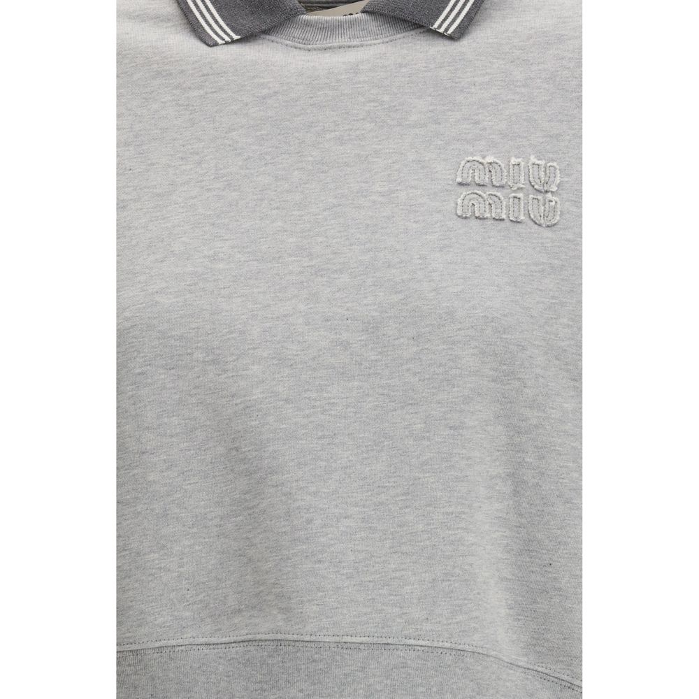 Miu Miu Felpa in cotone grigio