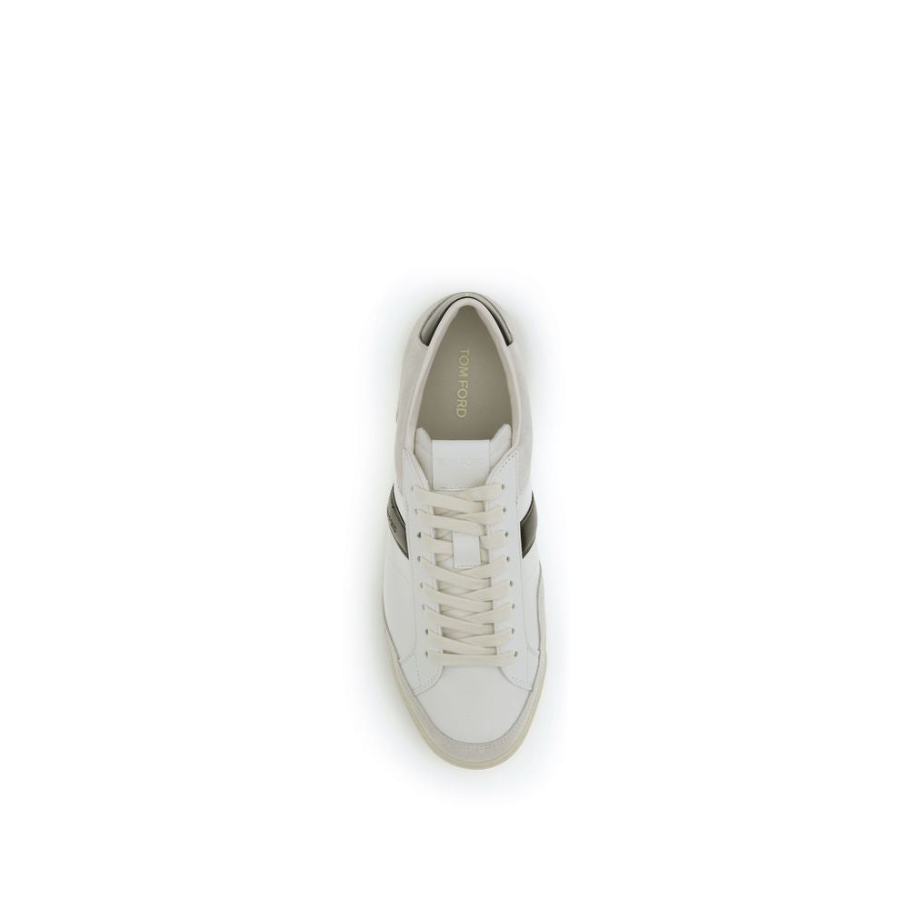 Baskets Tom Ford en cuir de veau blanc Bos Taurus