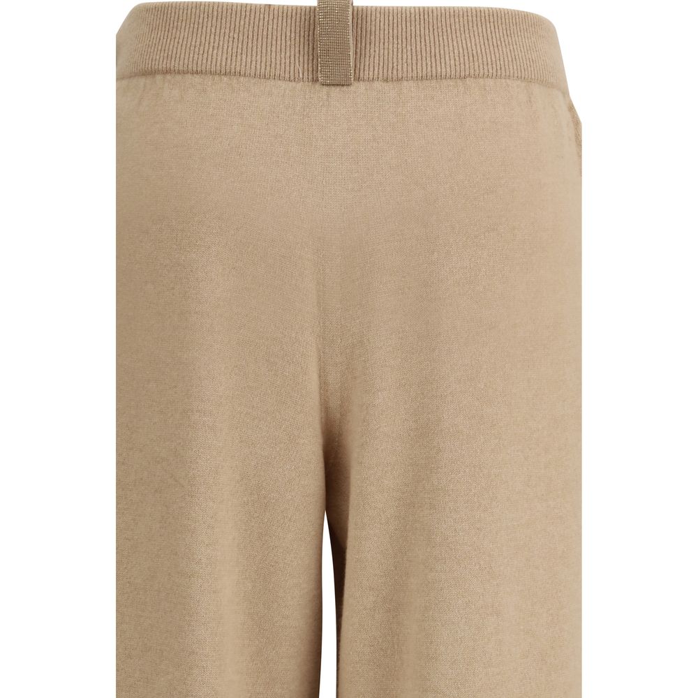 Fabiana Filippi Pantaloni Casual in Pile di Lana Beige