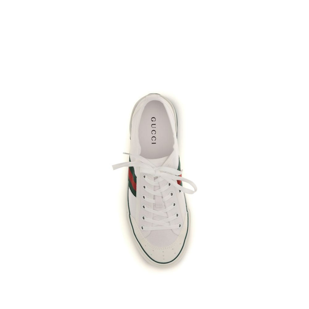 Sneakers basse Gucci in cotone bianco