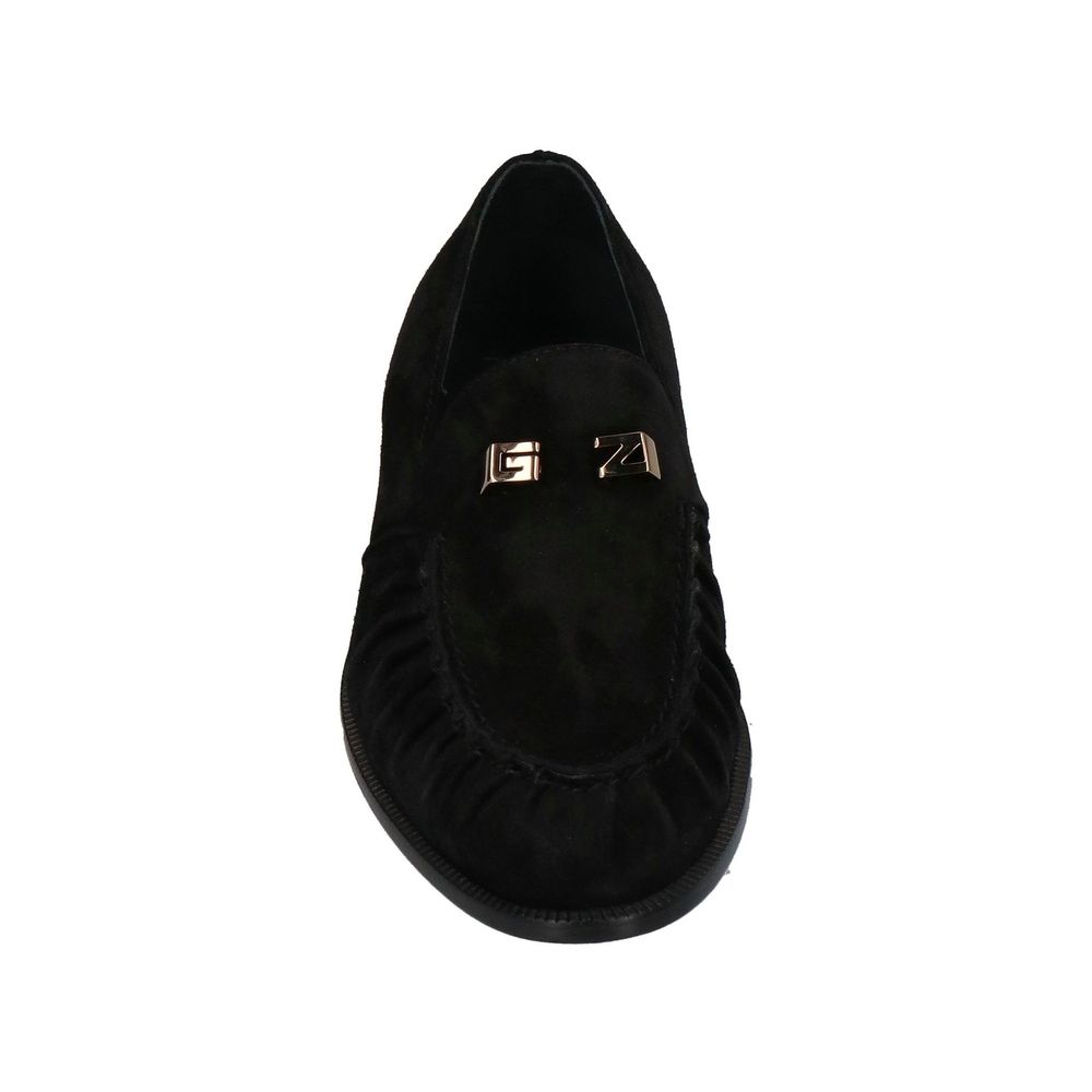 Mocassins à enfiler en cuir de veau noir Giuseppe Zanotti