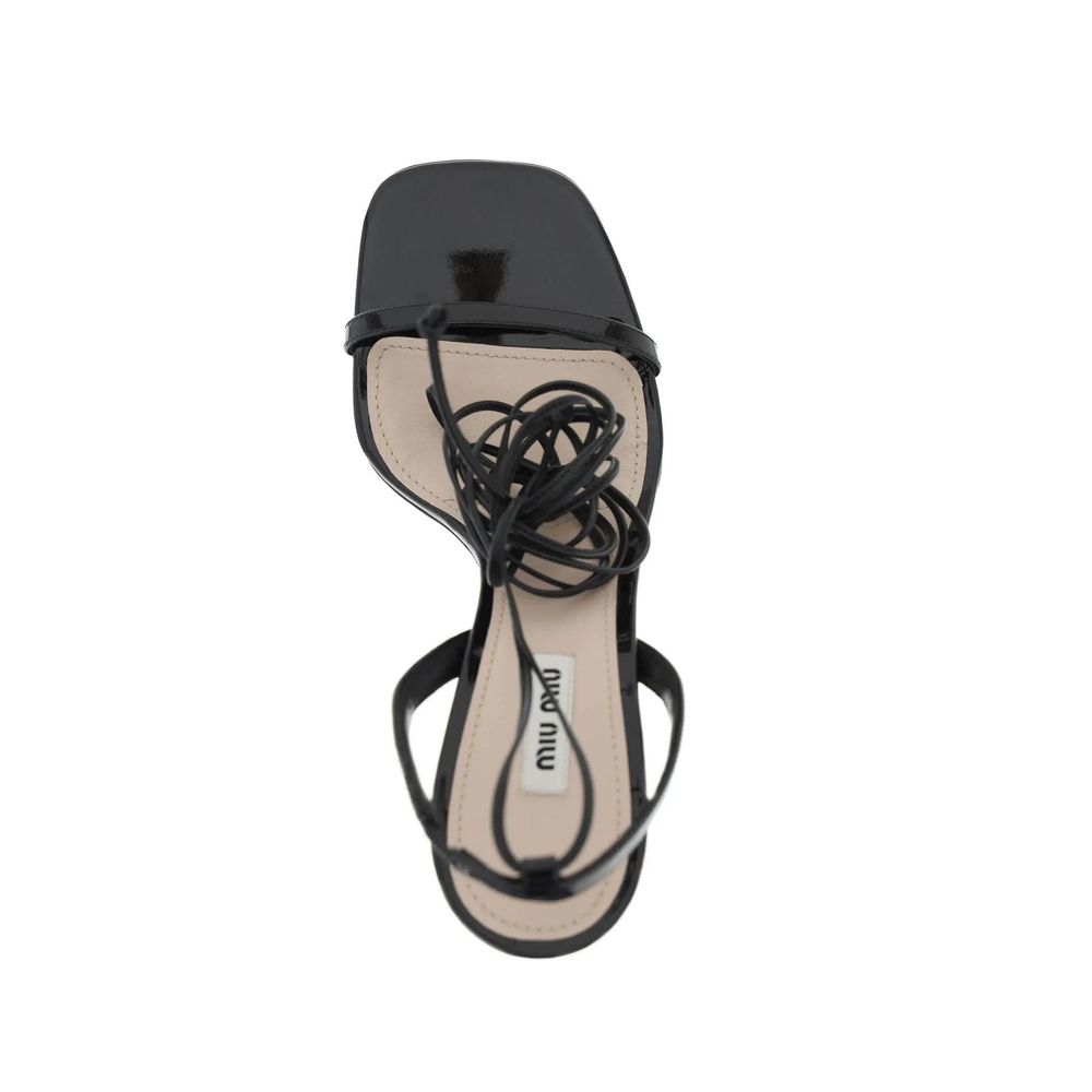 Sandales à plateforme Miu Miu en veau noir