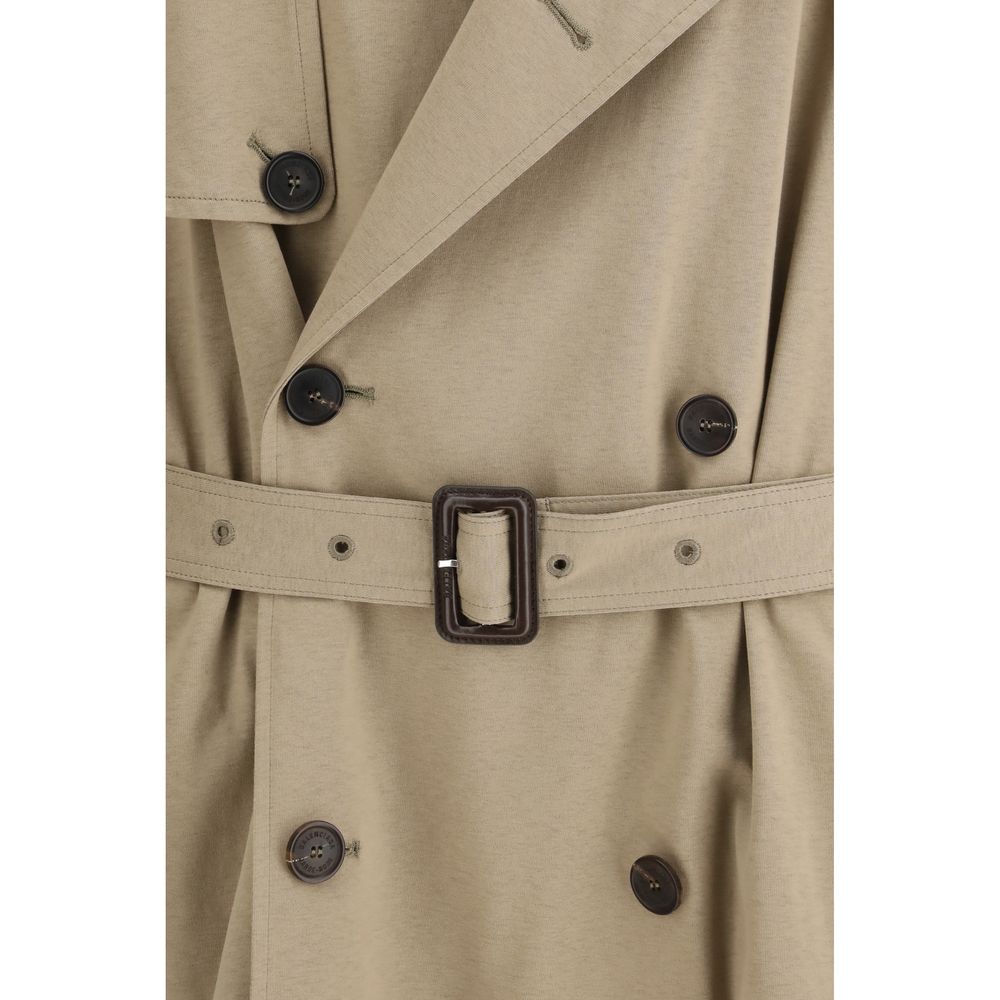 Trench-coat en coton beige Balenciaga