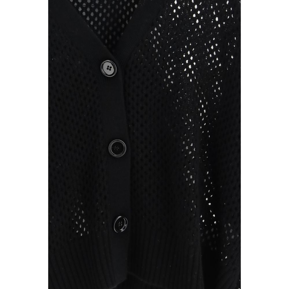 Cardigan en Laine Polaire Noire Allude