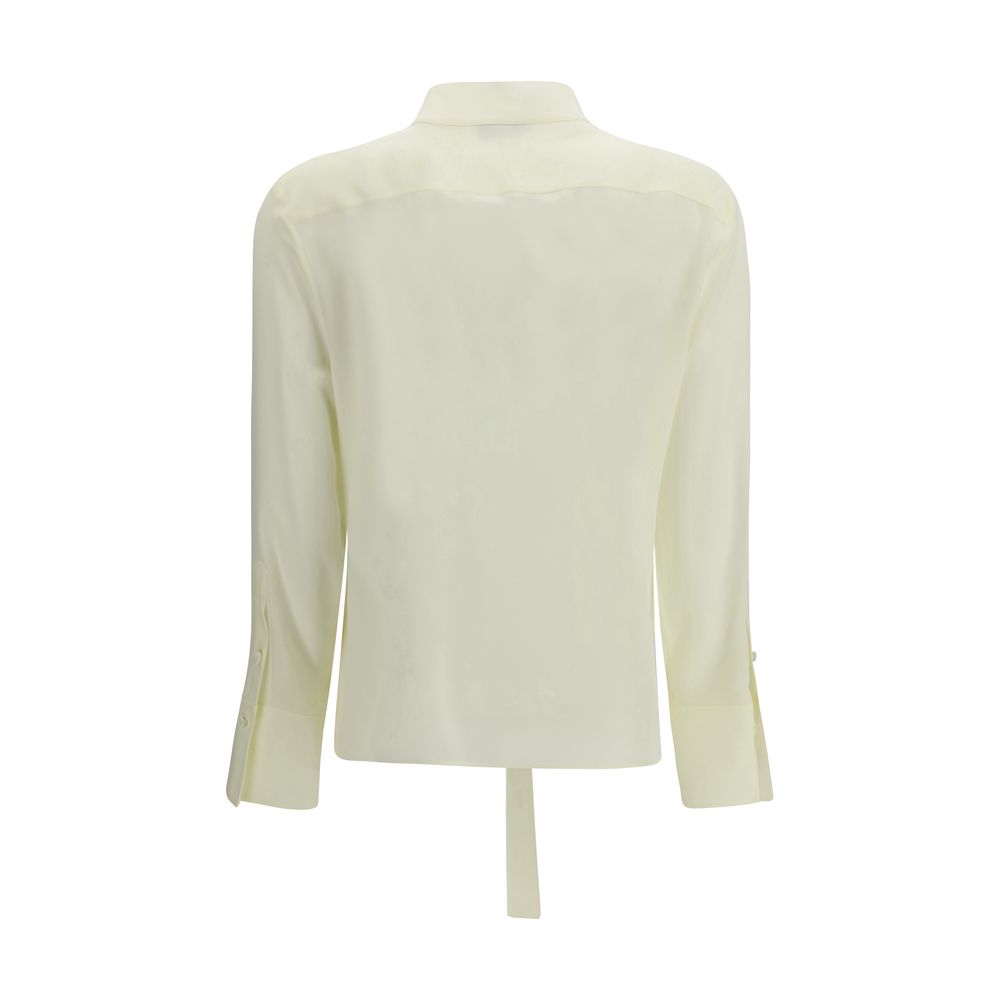 Camicetta bicolore in seta Alexander McQueen