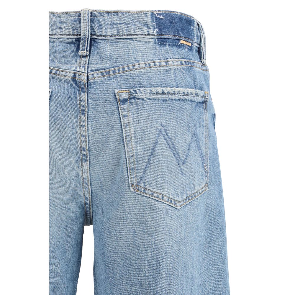 Jeans corti Mother Denim in cotone blu
