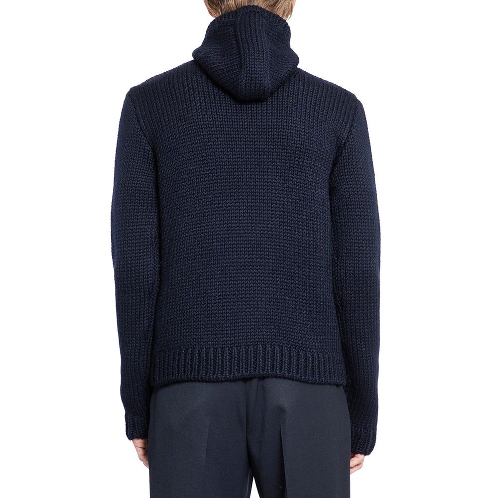 Sweat-shirt en laine bleue Prada