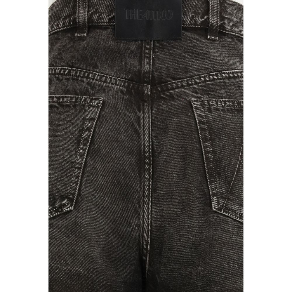 The Attico Jeans in denim di cotone nero