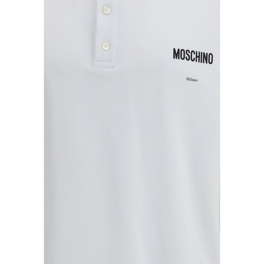 Polo Moschino in cotone bianco