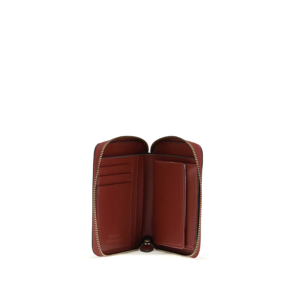 PINKO Portafoglio Bos Taurus in Pelle di Vitello Bordeaux