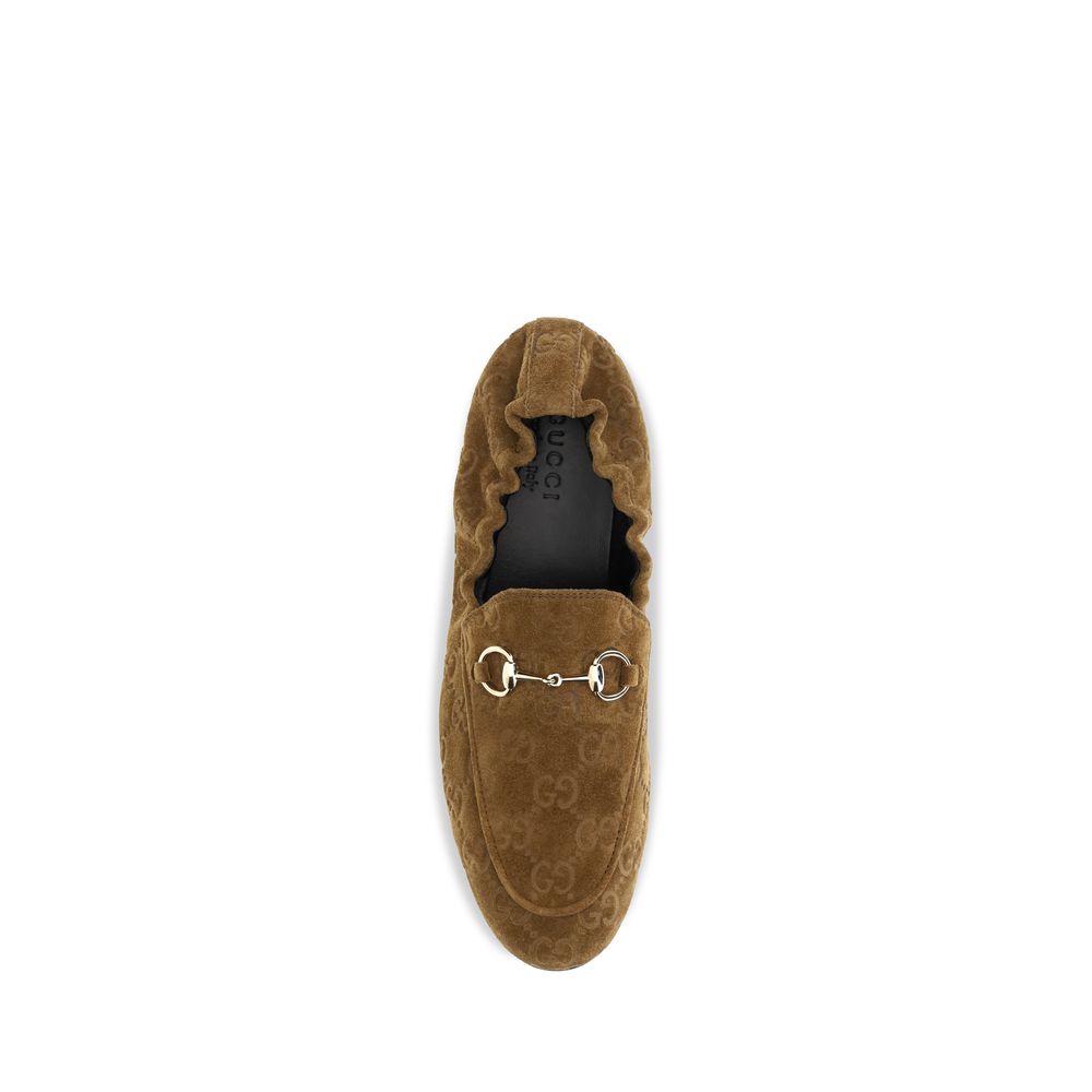 Mocassini Slip-On Gucci Marroni in Pelle di Vitello Bos Taurus