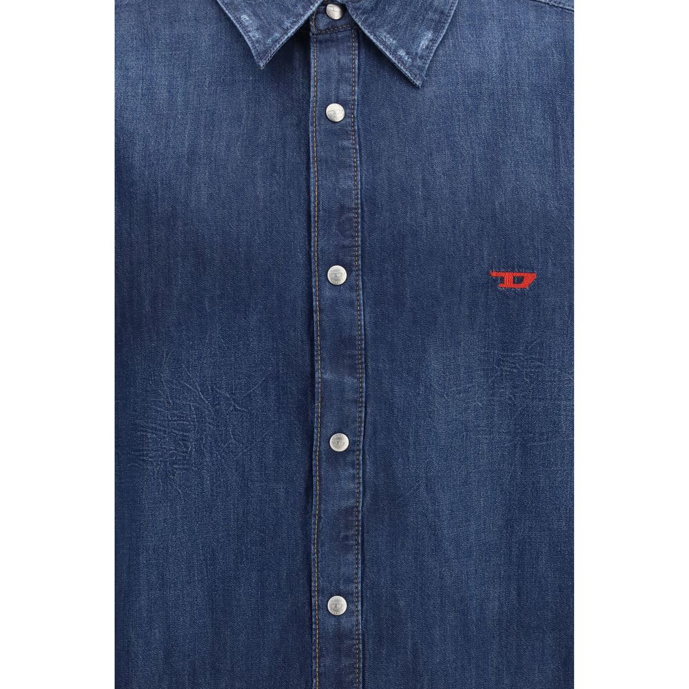 Camicia in denim blu Diesel