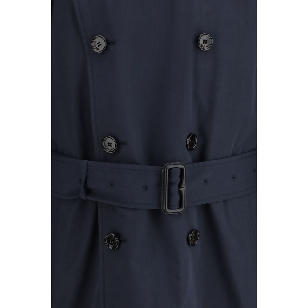 Trench coat Burberry blu in poliestere