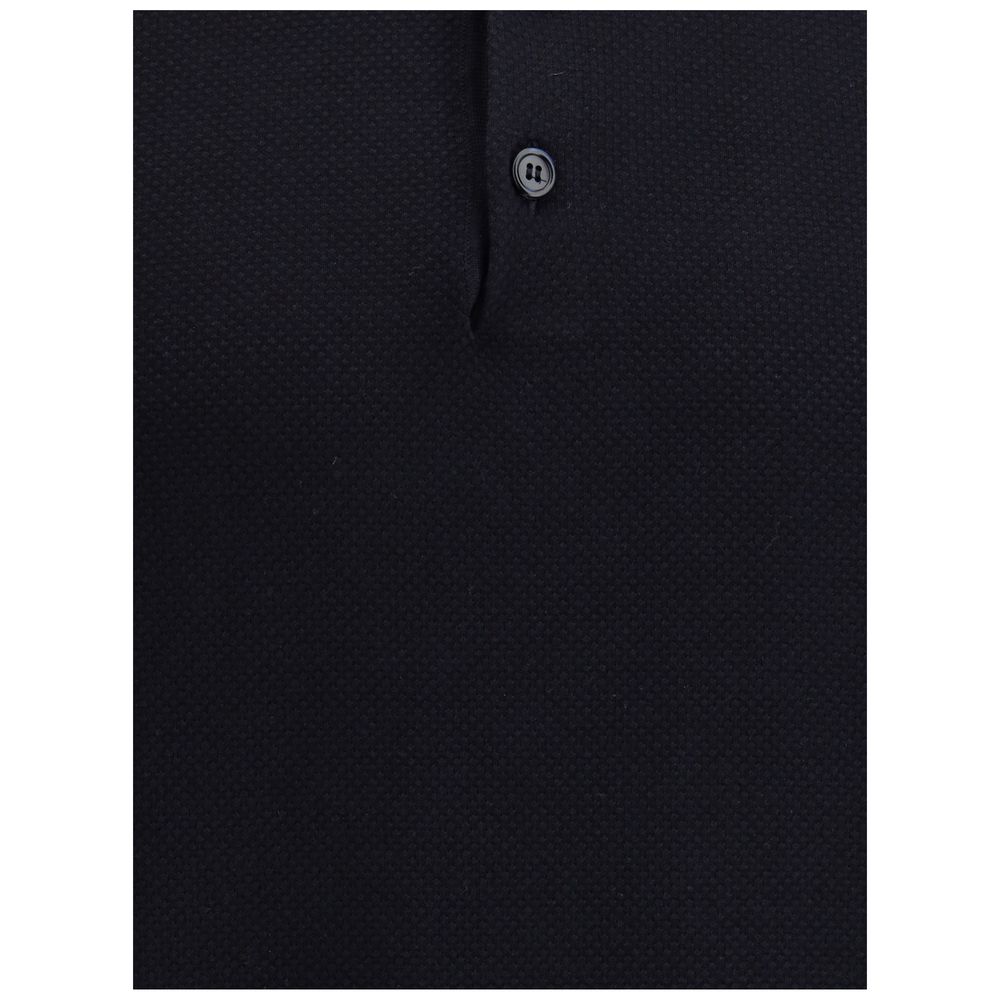 Polo Brioni in cotone nero