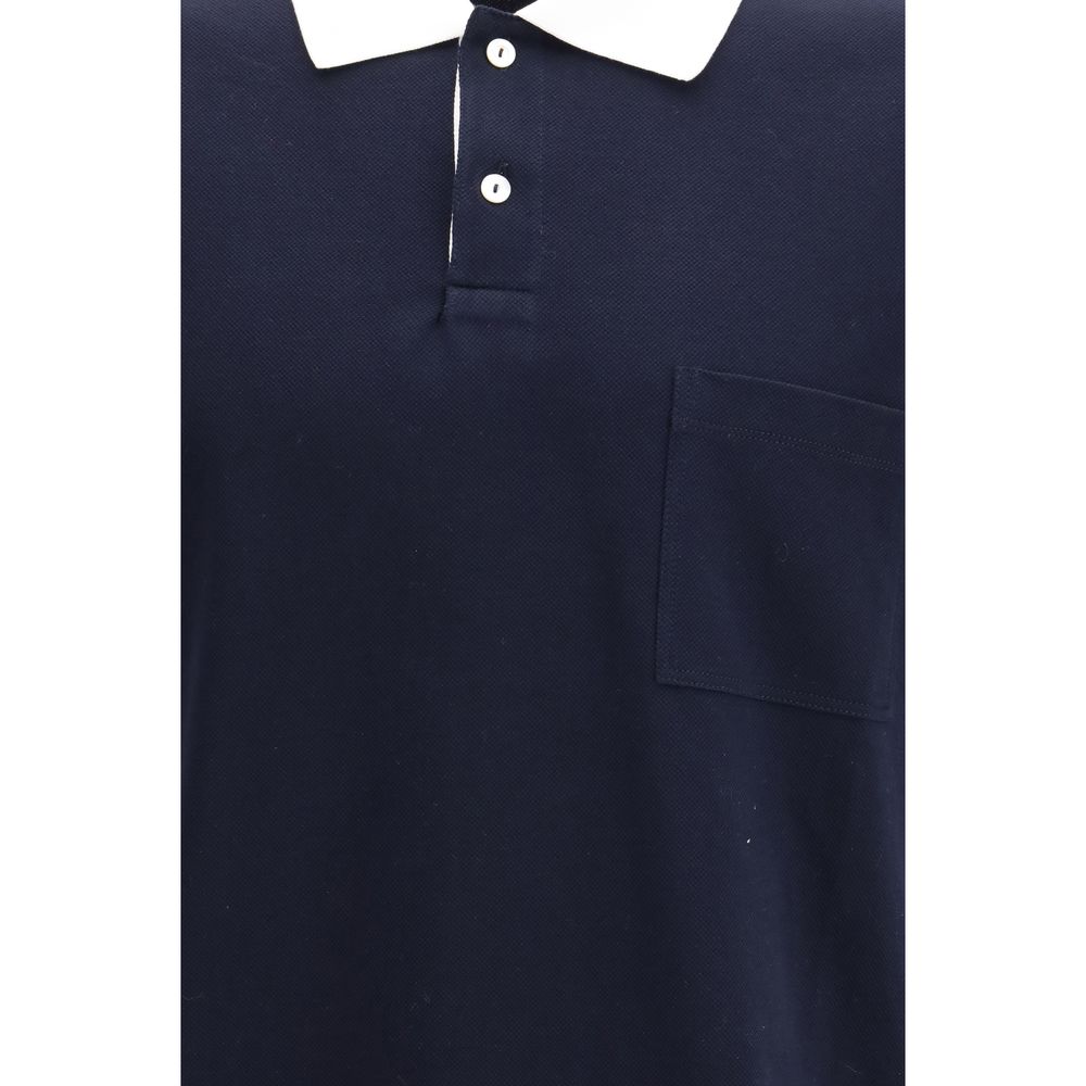 Polo in cotone blu Gucci