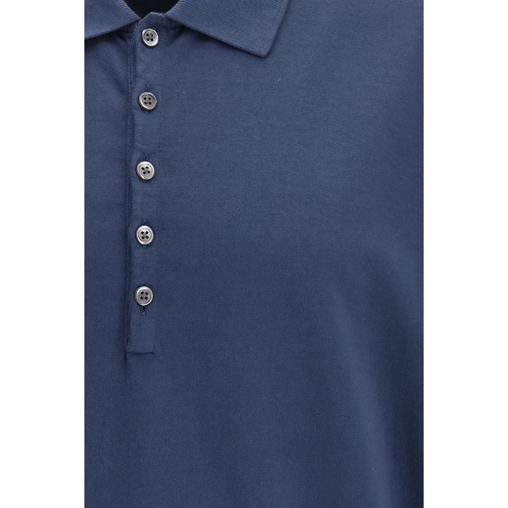 Polo in cotone blu Thom Browne
