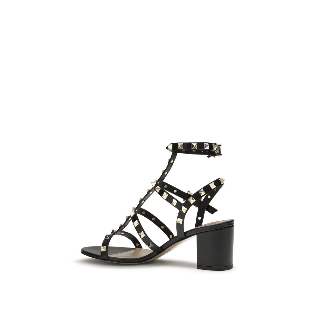 Sandali con Plateau Valentino Garavani in Pelle di Vitello Neri