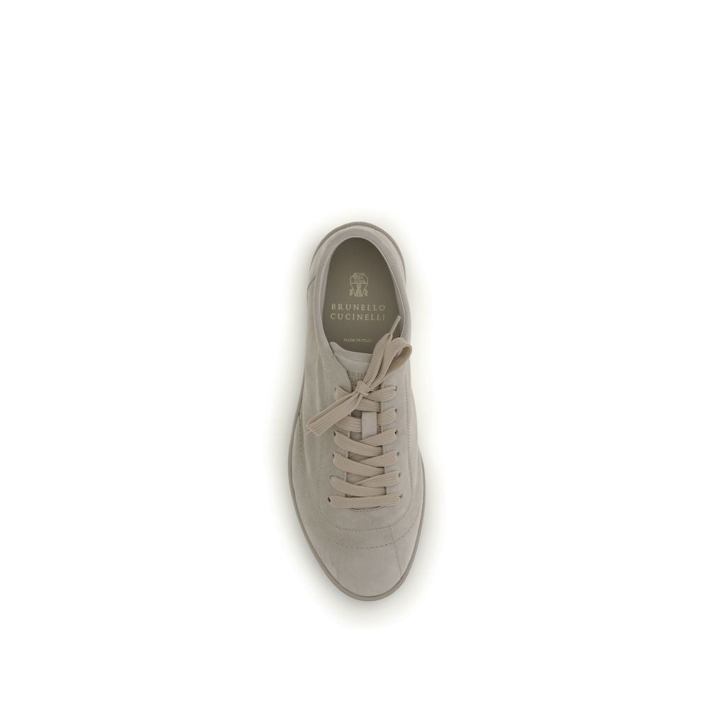 Baskets basses Brunello Cucinelli en cuir de veau beige Bos Taurus