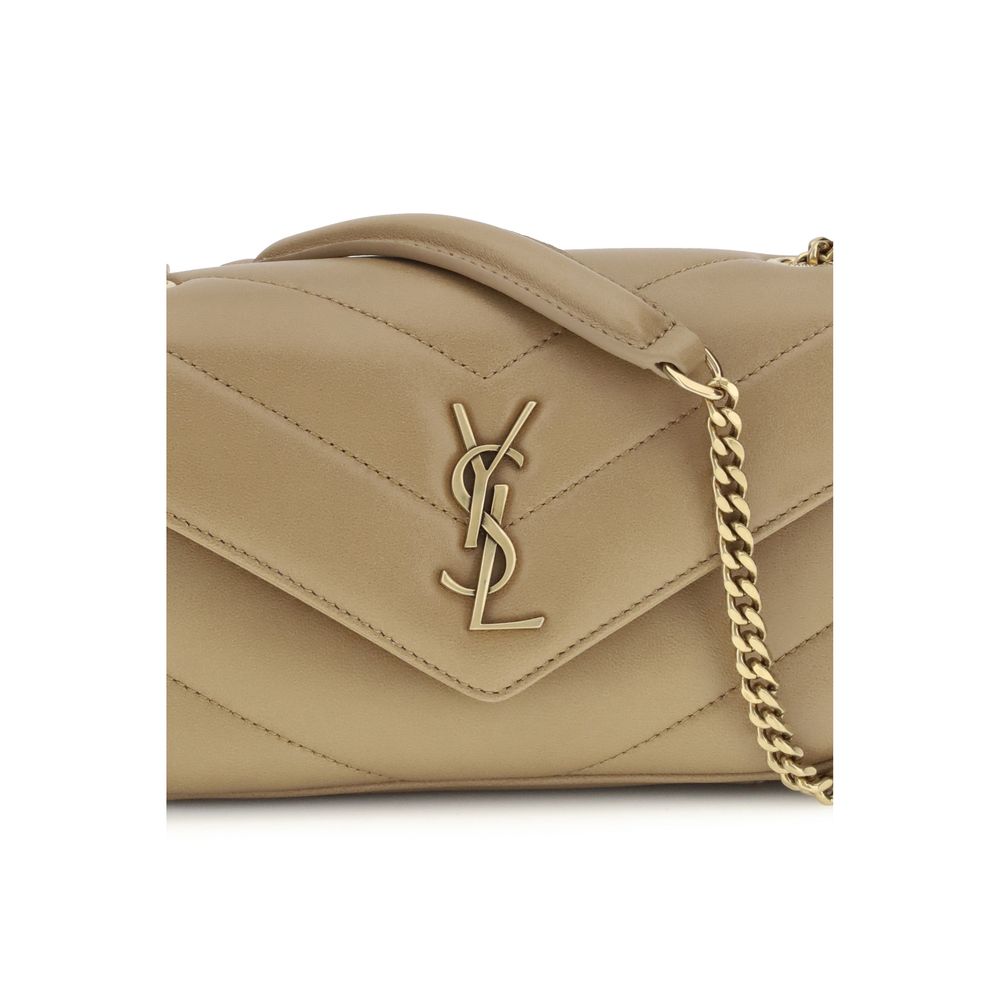 Borsa a Spalla Saint Laurent Beige in Agnello Ovis Aries Aries