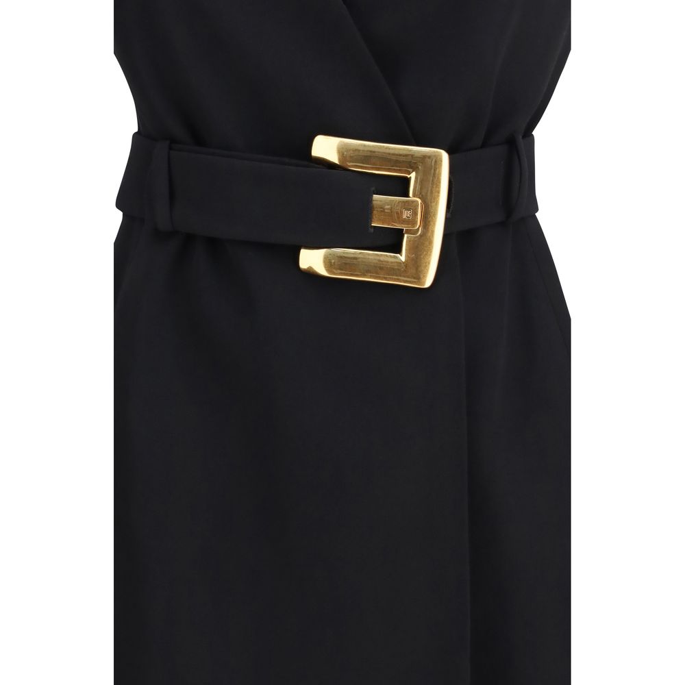 Abito da cocktail Balmain in lana e pile nero