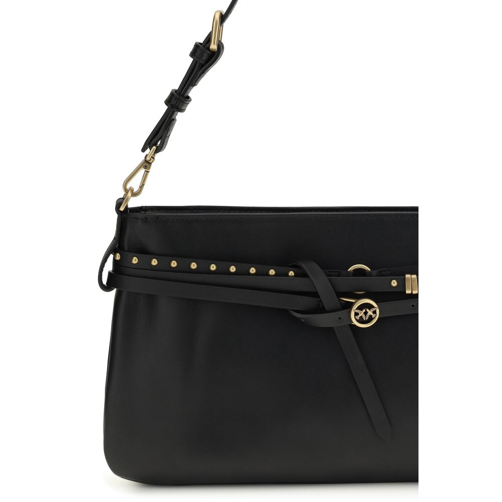 Borsa a tracolla PINKO Bos Taurus in pelle di vitello nera