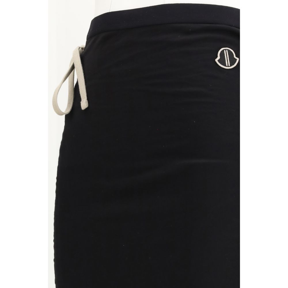 Gonna lunga Moncler x Rick Owens in cotone nero