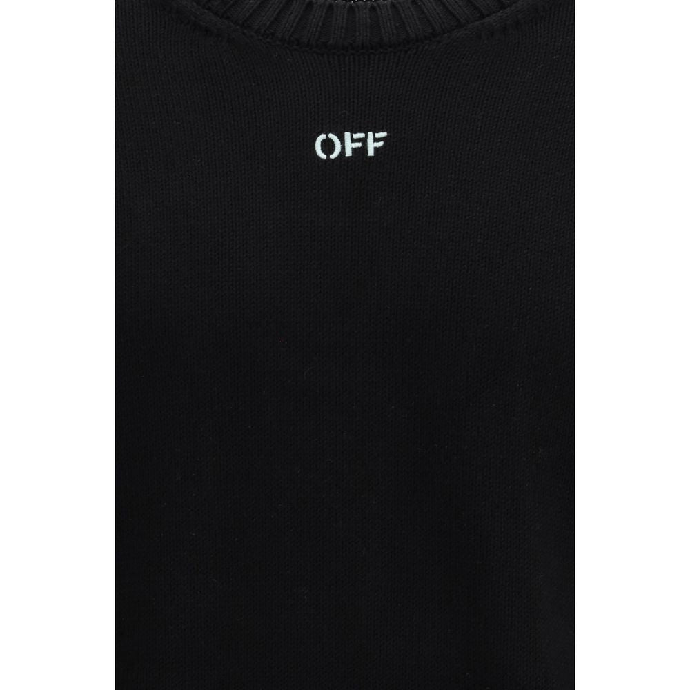 Felpa Nera in Cotone Off-White