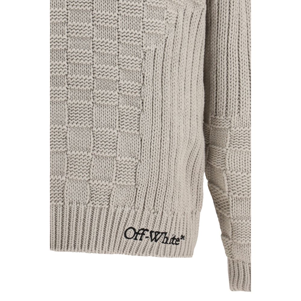 Sweat-shirt en coton beige Off-White