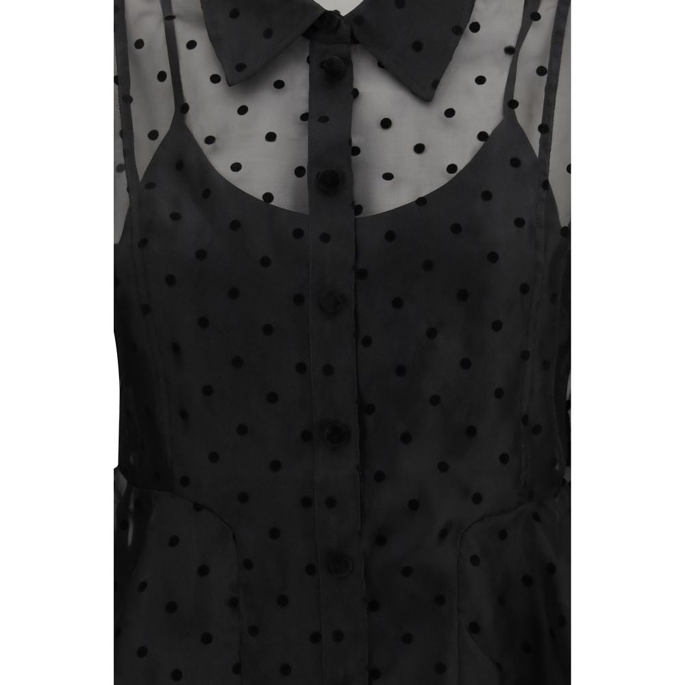 Chemise à motifs Ganni noire en polyester recyclé