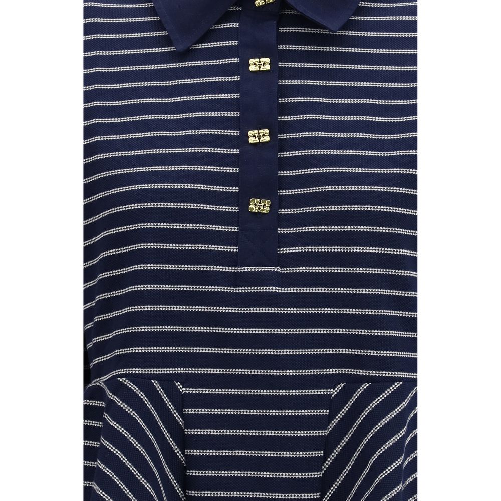 Polo Ganni in cotone blu