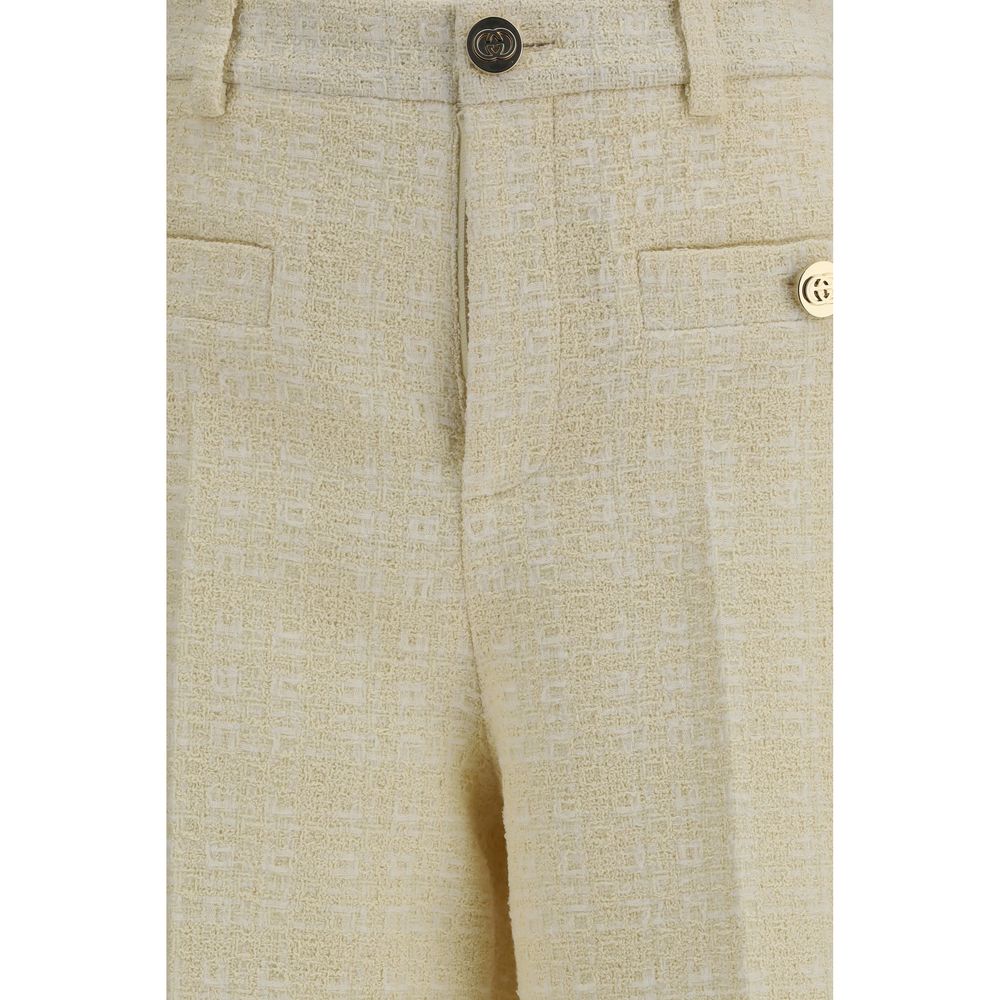 Pantaloni Casual Gucci Beige in Cotone