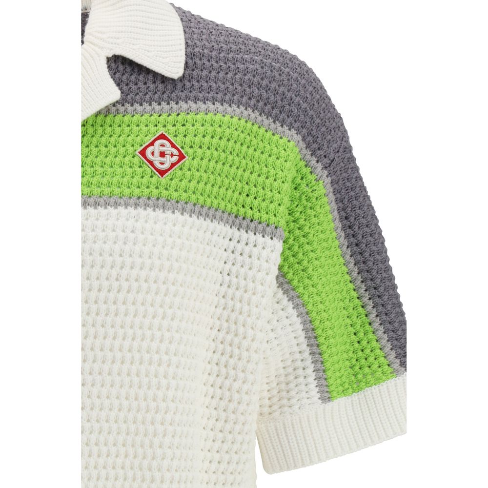 Chemise à manches courtes en coton blanc Casablanca
