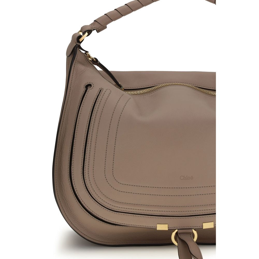 Borsa a tracolla Bos Taurus in pelle di vitello beige Chloé