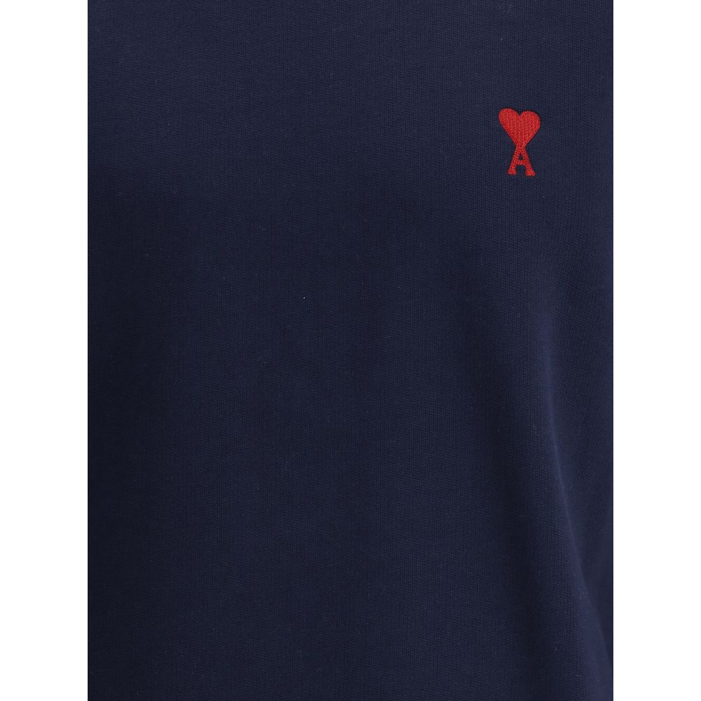 Sweat-shirt en coton bleu Ami Paris
