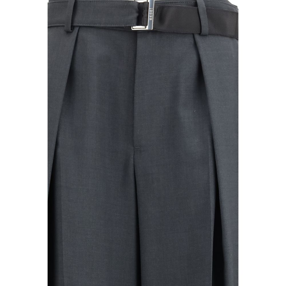 Pantalon décontracté en polyester gris Sacai
