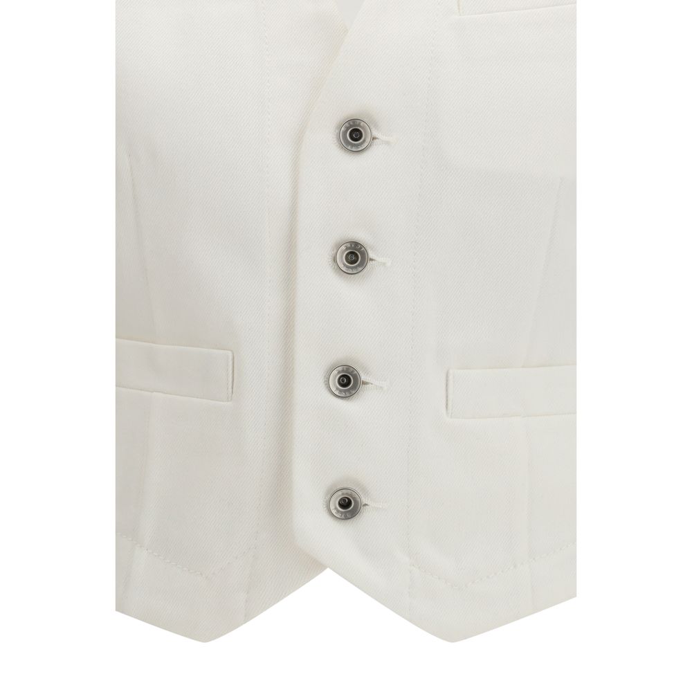 Sacai Gilet Bianco in Cotone