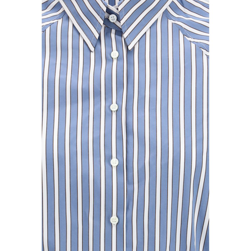 Camicia fantasia in cotone blu Brunello Cucinelli