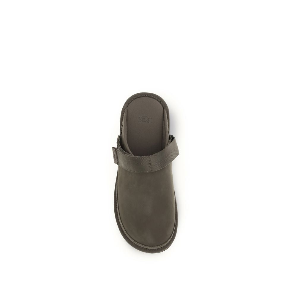 Mules UGG marron en cuir de veau Bos Taurus