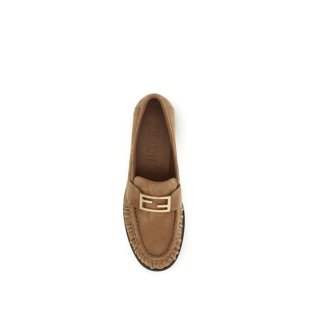 Mocassins à enfiler Fendi marron en agneau Ovis Aries Aries