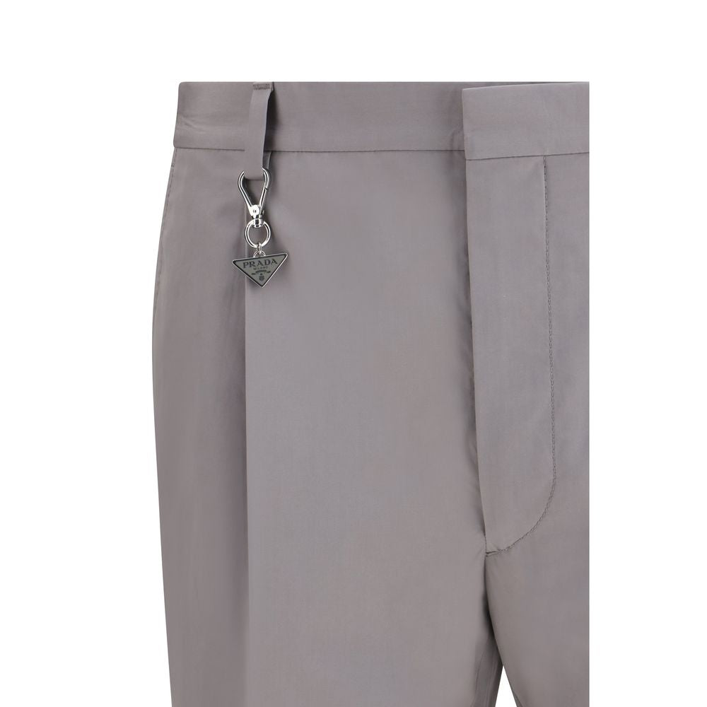 Pantaloni Eleganti Prada in Cotone Grigio