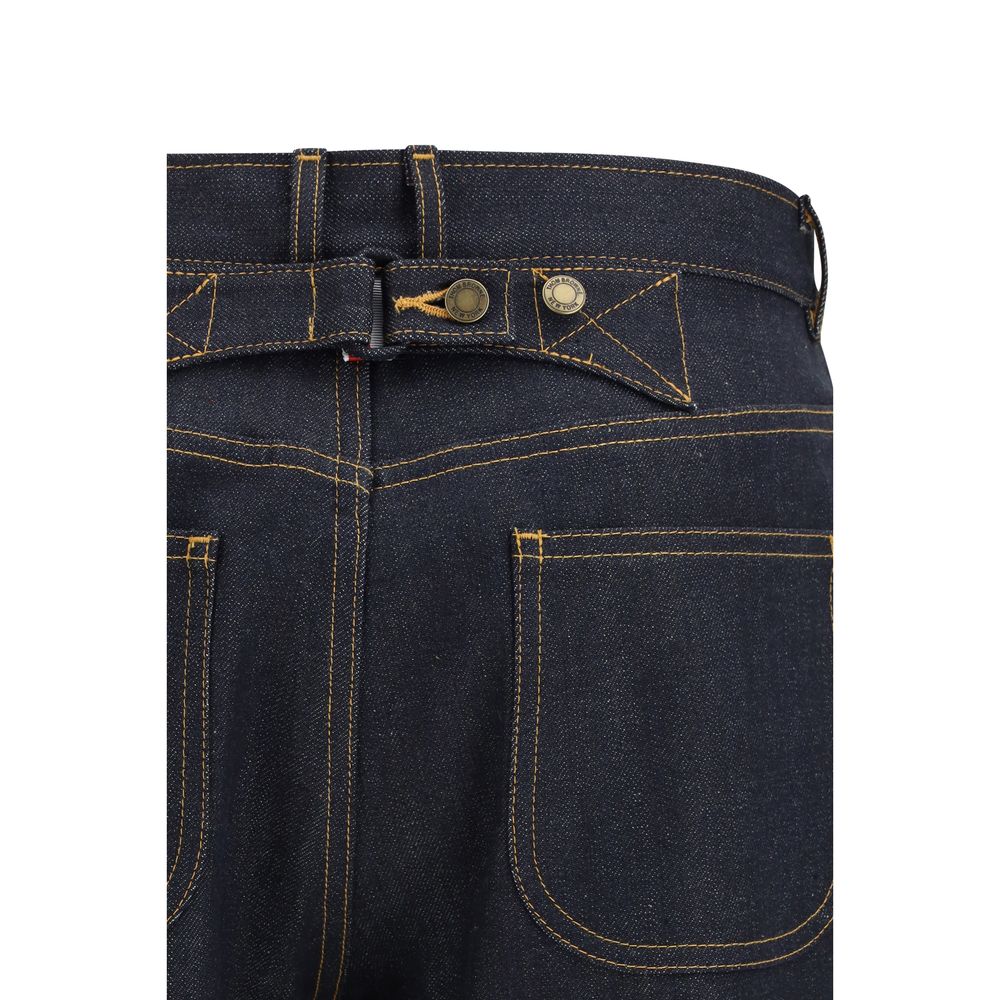 Thom Browne Jeans dritti in cotone blu