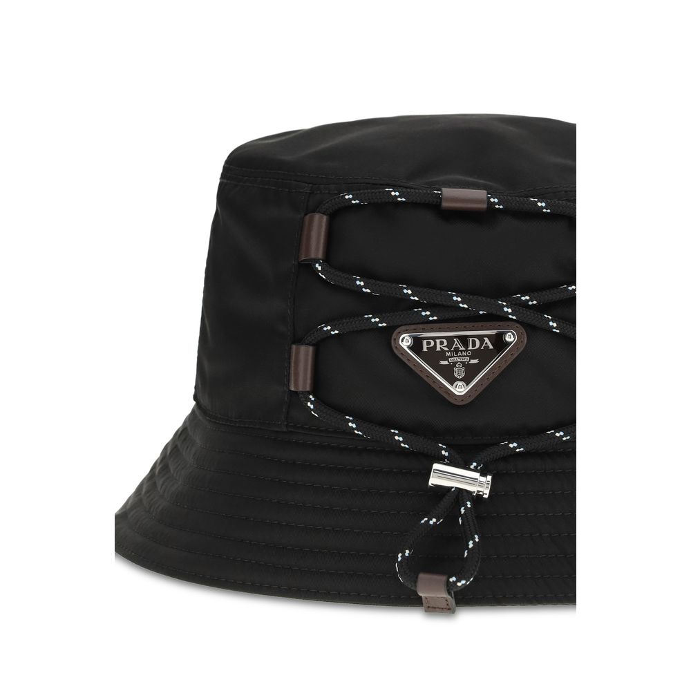 Cappello da pescatore Prada in poliammide riciclata nero