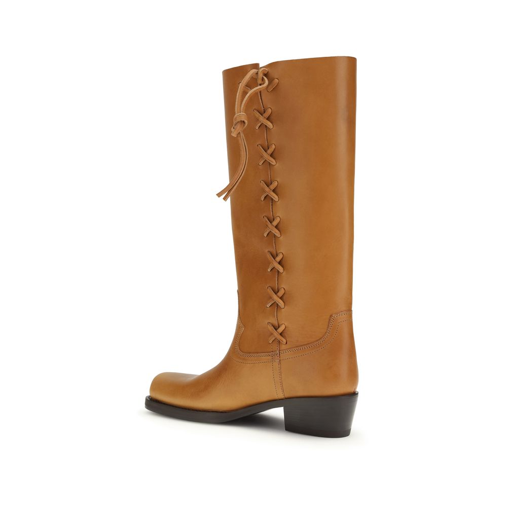 Bottes à lacets Paris Texas en cuir de veau marron Bos Taurus