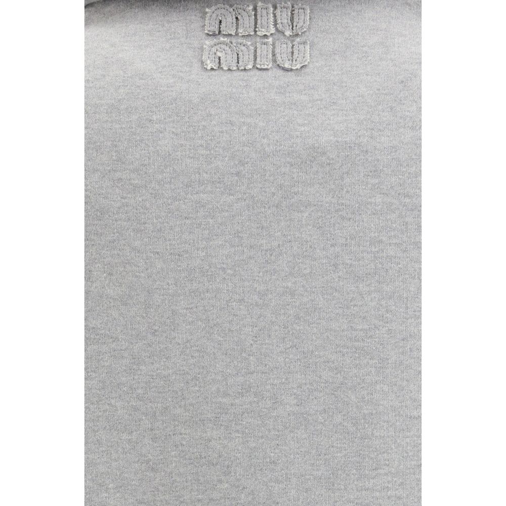 Miu Miu Felpa in cotone grigio