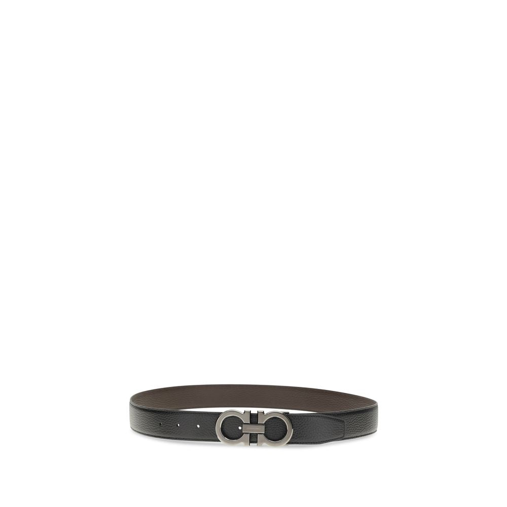 Cintura Regular Ferragamo Nera In Pelle Di Vitello Bos Taurus